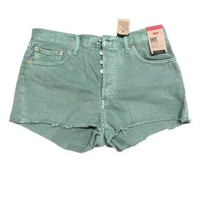 Levi’s 501 Cutoff Denim Shorts – Dusty Berle Green – Women’s Size 33